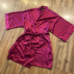 Victoria's Secret Satin Robe in Rich Magenta